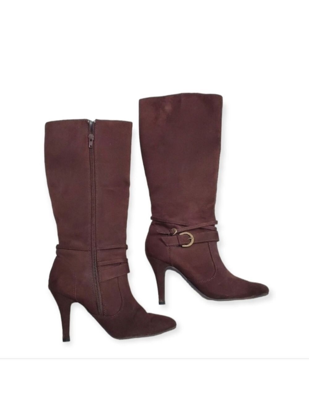 Brown Pointed Toe Knee High Boots - Picture 5 of 5